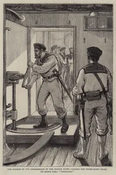 El paso de los Dardanelos por la flota británica, cerrando las puertas herméticas a bordo del HMS Temeraire